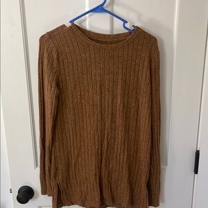 Women's Brown Ribbed top